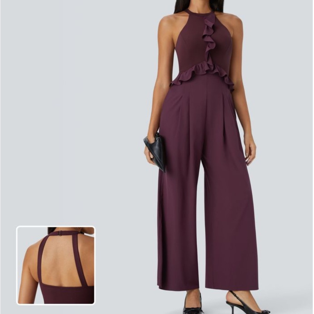 ✨ Halara Burgundy Jumpsuit – Size M ✨